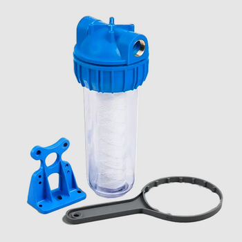 Колба Slim Line 10" CFC-10K (резьба 1”) с картриджем SC-10W (5мкм) - Сантехника